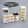 Mini Cottage Dollhouse Kitchen Refrigerator Multistyles Dining Chair Table