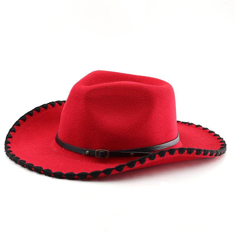 Woolen hat fall and winter hemming men's and women's jazz gift ancient fashion western cowboy hat