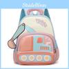 Backpack Cartoon Childrens With Excavator Design And Letter Print For Daily Use