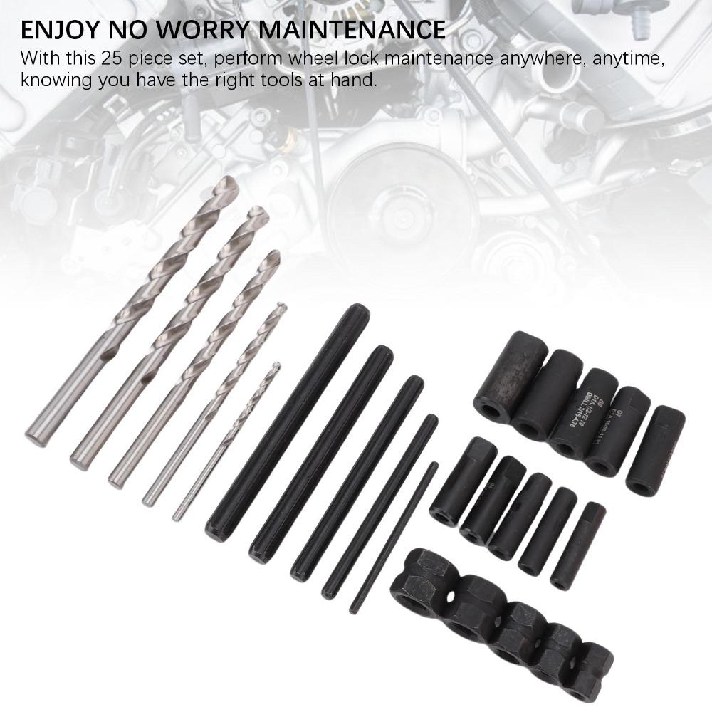 25PCS Universal Screw Extractor Set Heavy Duty Bolt Extractor New Fastener Remover Set  Auto Repair