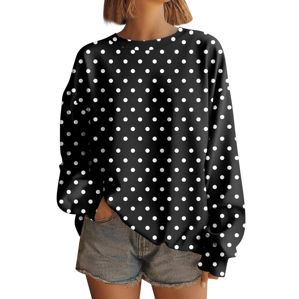 Women  Tops Women's Long Sleeve Sweatshirt Casual Crewneck Loose Fit Pollover Fleece Tops