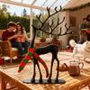 Reindeer Decor  Black Reindeer Statues Black Metal Elk Statues Christmas Reindeer Sculpture for Table Centrepiece Xmas Decor