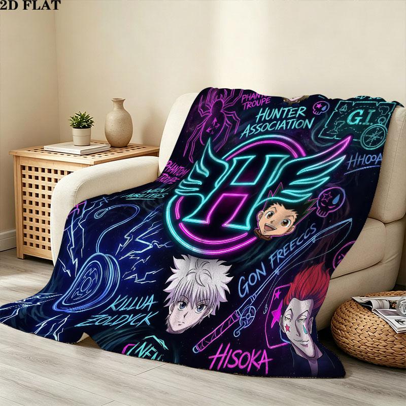 1PC Hunter X Hunter Patterned Flannel Blanket Suitable For All Seasons For Home Decor Warmth And Comfort Gifts Holiday Present