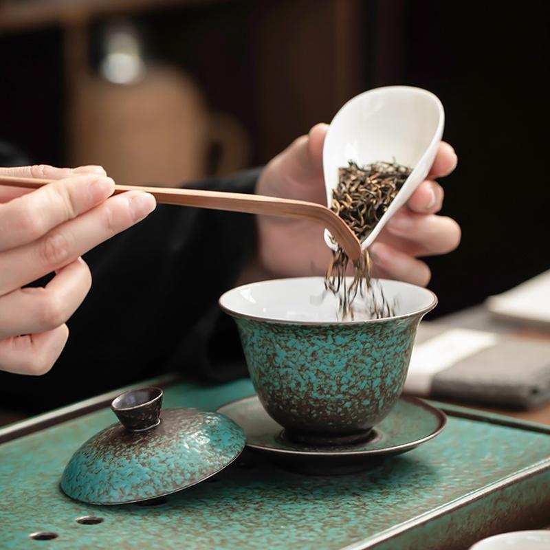 150ml ceramiczna miska z pokrywką, zabytkowa miska do herbaty