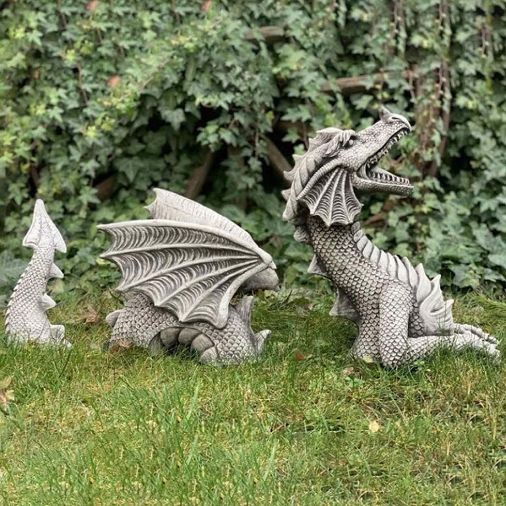 Buy Gothic Dragon Statues Fantasy Animal Dragon Figures Art Garden ...