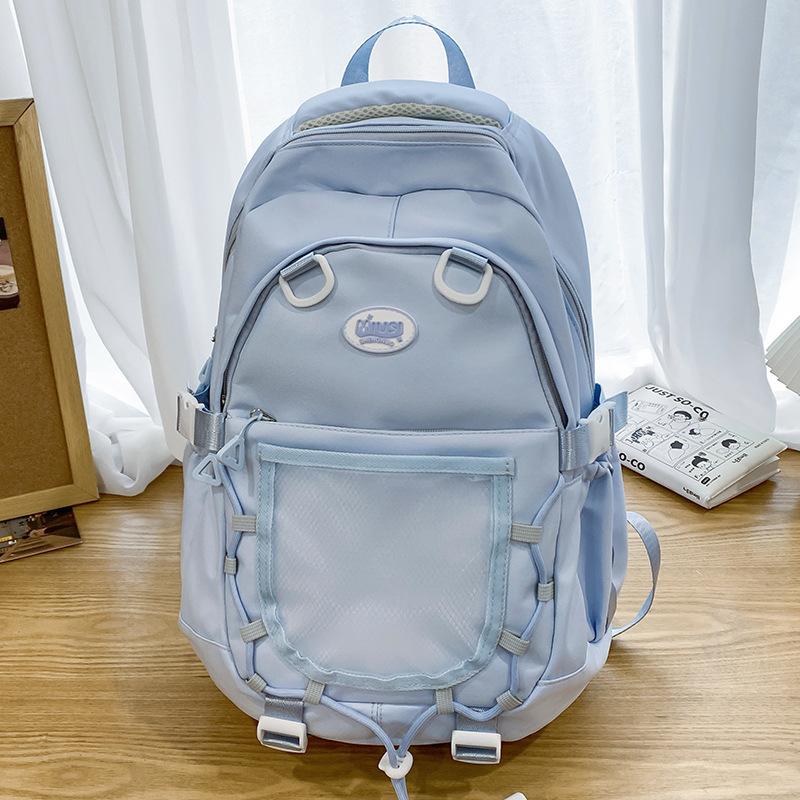 Elementary school children's schoolbag Girls junior high school students splicing cartoon backpack fashion backpack