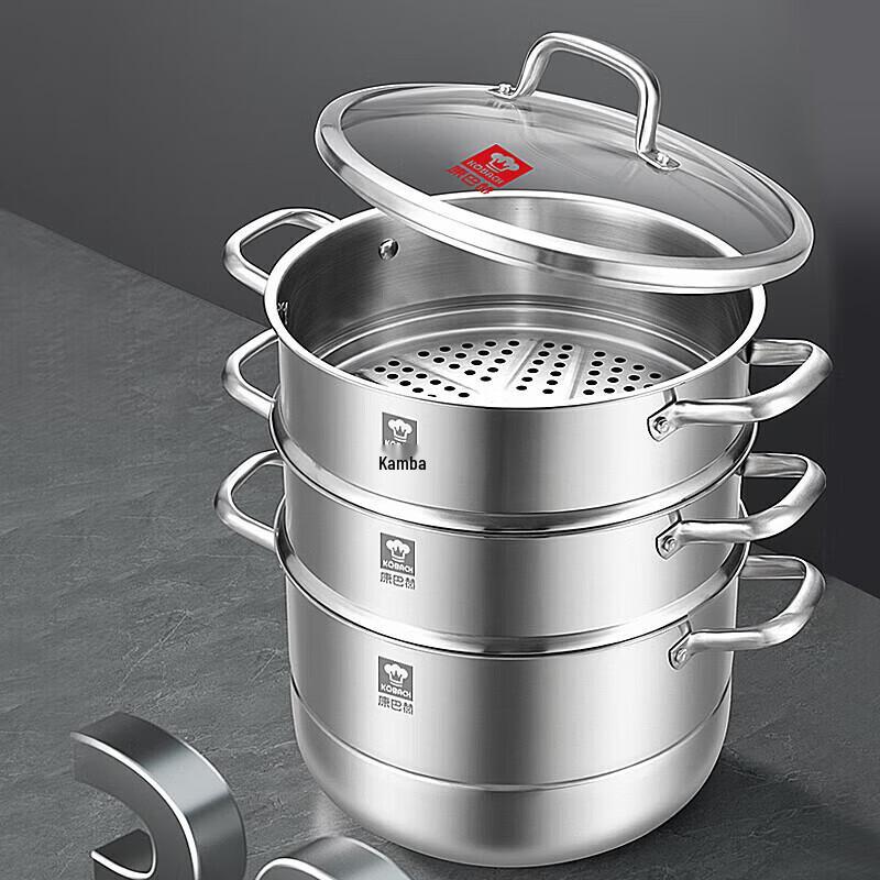 KOBACH 28cm 304 Stainless Steel Steamer & Soup Pot