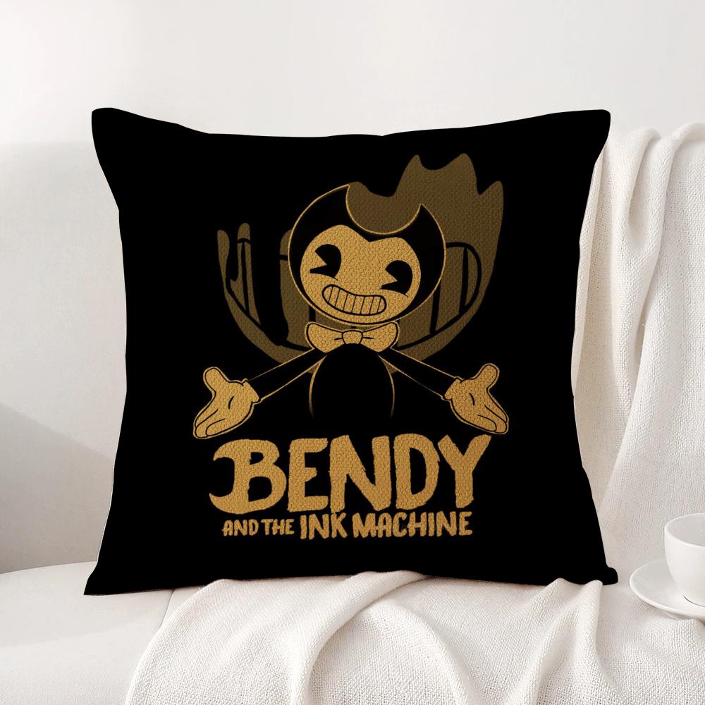 B-Bendy M-Machine B-Batim Cushion Cover Summer Coolness Linen Fabric Double-Sided Printing Pillow Case Sofa Home Decor Gift