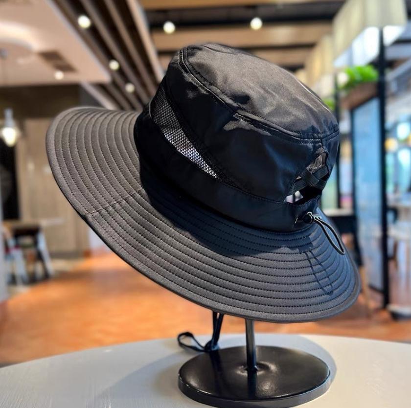 

Children s summer breathable quick drying mesh sun hat men s fashionable hat foldable outdoor sun protection hat чорний