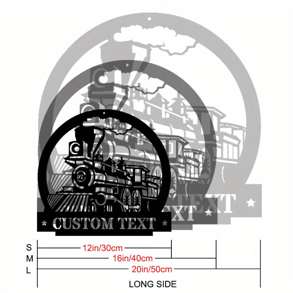 

Unique Sturdy Handmade Metal Train Wall Art Personalized Nameplate Farmhouse Decor Easy Install Gift 30cm