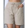 Trendy Women's Casual Drawstring  Elastic Waist Relaxed Straight Leg Shorts, Lightweight Breathable Summer Shorts for Daily Wear & Outings shorts