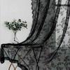 Embroidery Floral Lace Curtain Wavy Edge Sheer Curtain Romantic Door Curtain  Living Room