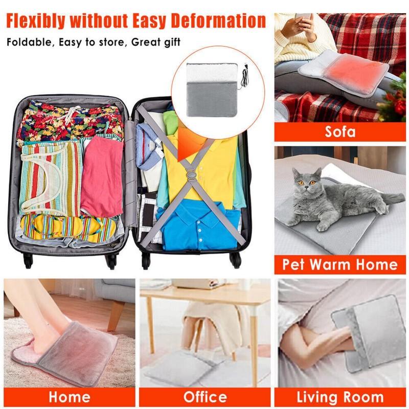 Electric Foot Heating Pad Usb Charging Winter Plush Plush Washable Foot Warmer Heater Household Foot Warming Mat Improve Sleeping