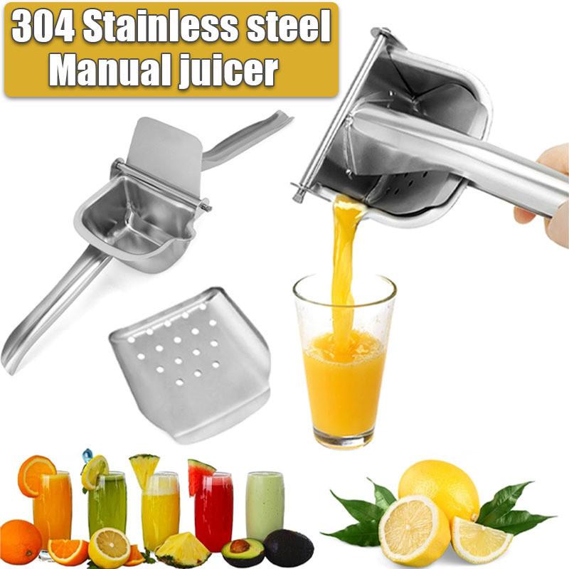 304 Stainless Steel Juice Extractor Home Outdoor Portable Fruit Juicer Manual Orange Juice Squeezer Kitchen Tools