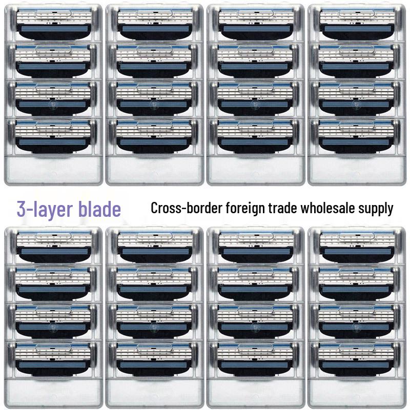 Men's Triple-Blade Manual Razor with 3-Layer Blade Head Holder for Cross-Border Trade
