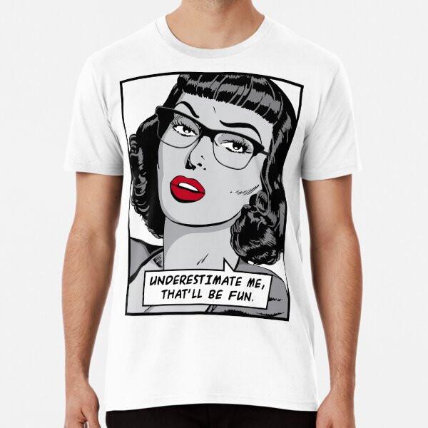 

Недооценивайте меня, это будет весело Винтажный поп от S до 5XL Сделано в Австралии/США Футболка S