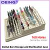 1Pcs 168-Hole Rectangular Dental Bur Holder, High-Temperature Sterilization Tray, Dental High-Speed/Low-Speed Instrument Holder