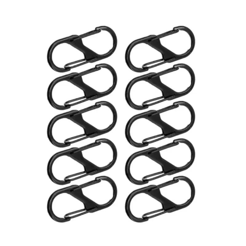 

Small Spring Clips for Camping Fishing Traveling 10 Pcs S Shaped Carabiner Metal Double Hooks Carabiner Keychain
