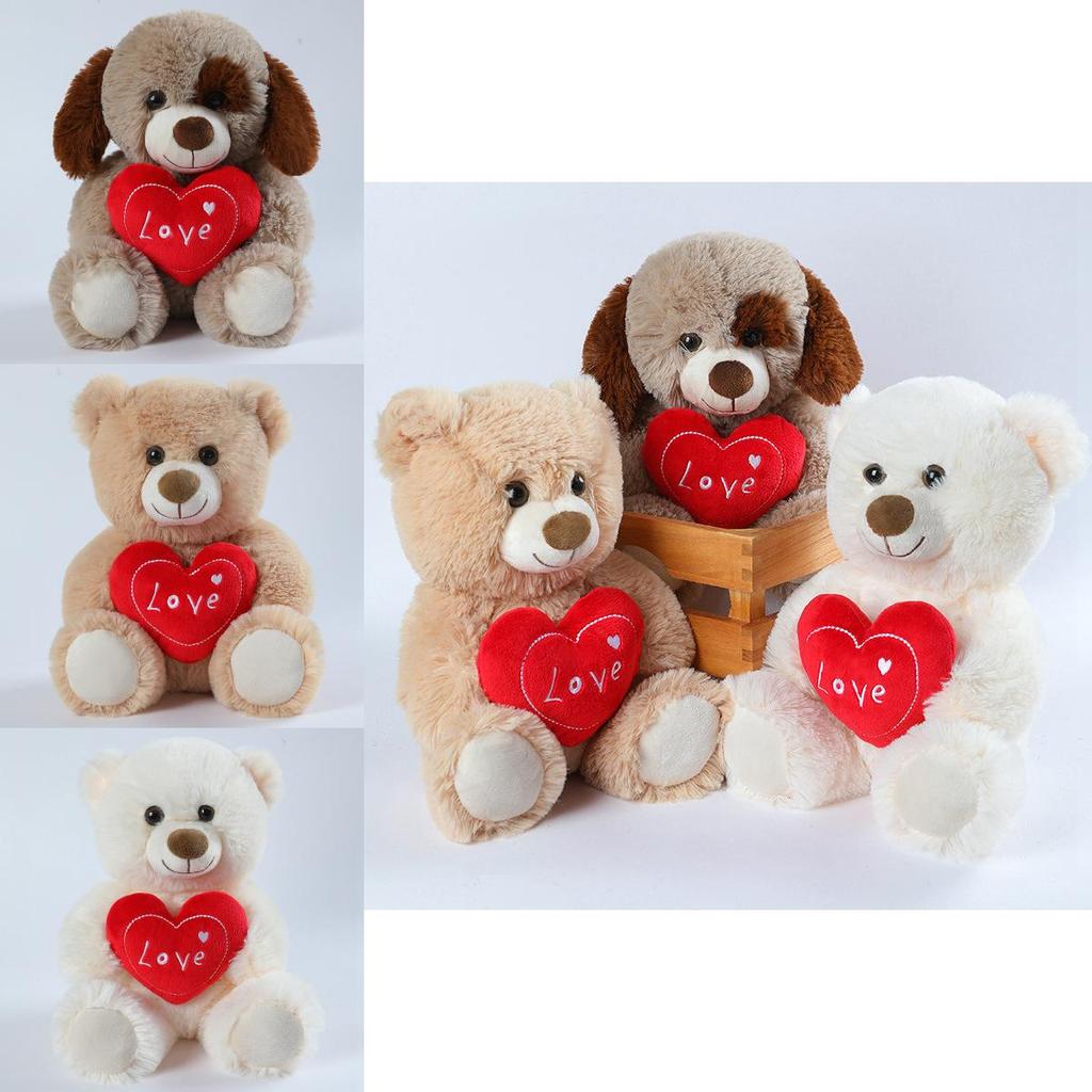 Adorable Plush Heart Bear Soft Teddy Bear Doll Gift For Birthday And Valentine's Day