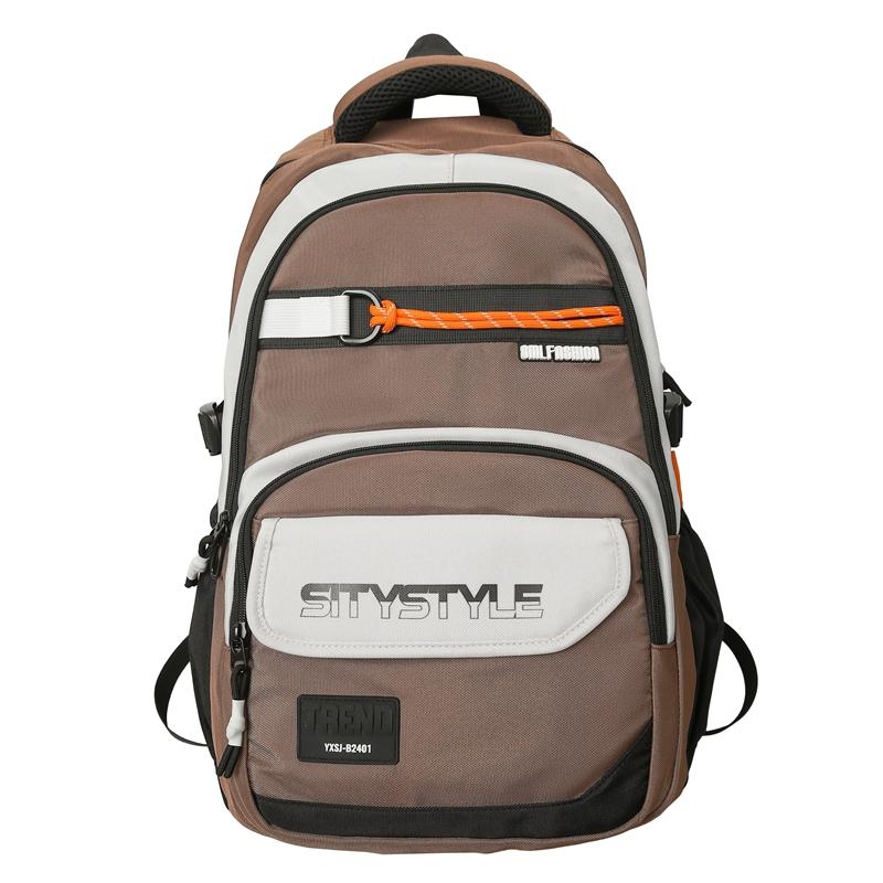 Großer, leichter Schulranzen für Mittelschüler mit großem Fassungsvermögen und Farbblock-Design für Herren