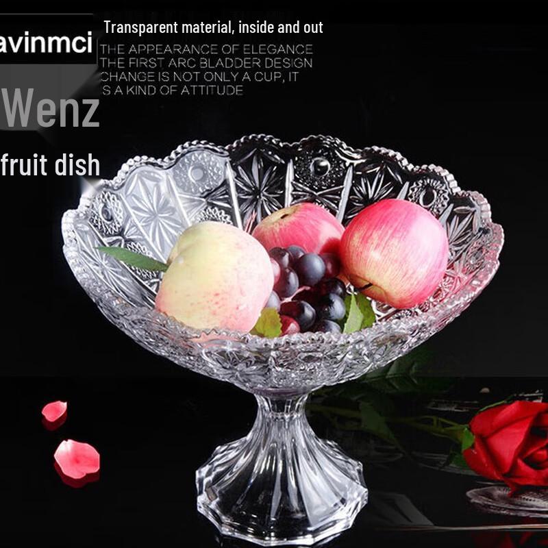 Fleventz High-Footed Crystal Glass Fruit & Snack Plate