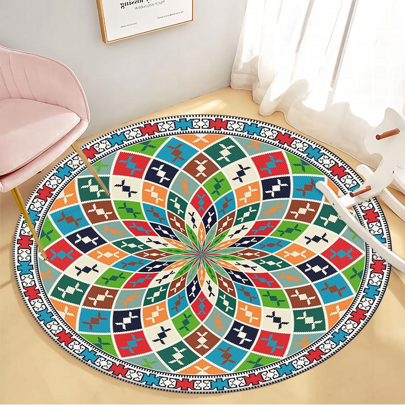Round Flannel Carpet Living Room Decoration Rugs Luxury Bedroom Decor Carpets Washable Lounge Rug Non-slip Floor Mat Area Rug