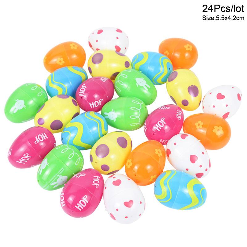 12/24Pcs Fillable Easter Plastic Egg Creative Easter Gift Box Kids Toy Decoration for Home Wedding Birthday Party DIY Crafts
