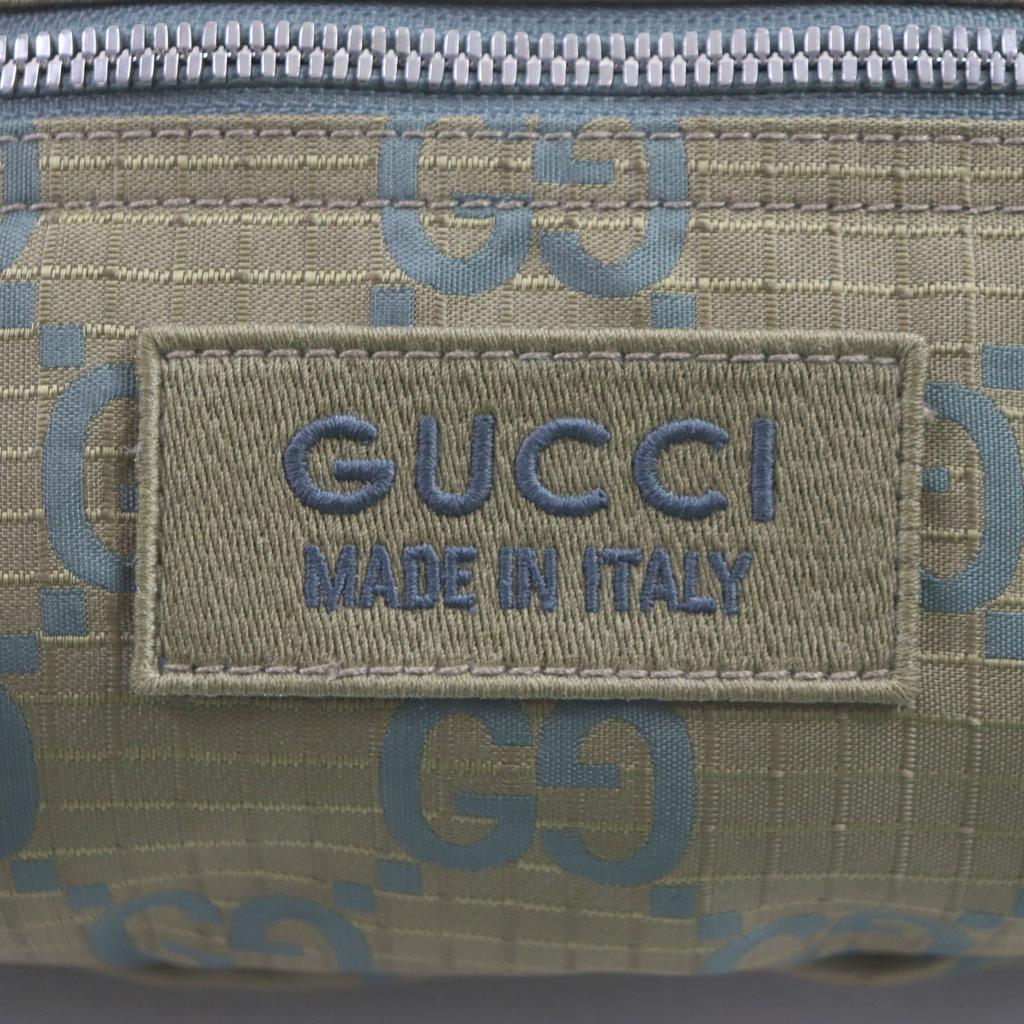 Excellent GUCCI Waist bag GG Ripstop Belt Bag Sling bag khaki Nylon mens 792287 Used