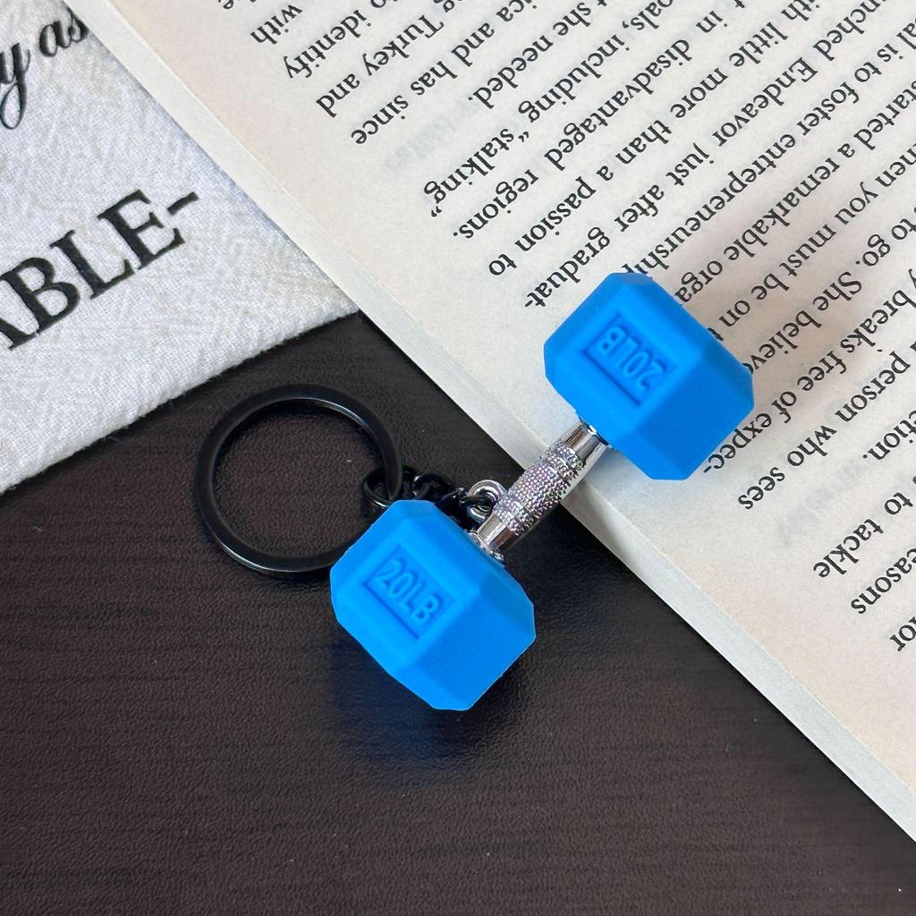 Cross-Border Sports Keychain: Creative Metal Dumbbell Pendant