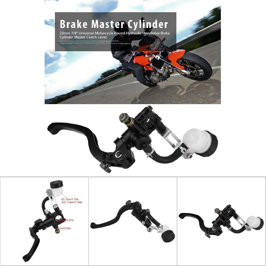 Pissente 22mm Universal Motorcycle Brake Master Cylinder Clutch Lever Hydraulic Handlebar Replacement with Aluminum Alloy for Most 7/8 Motorcycles