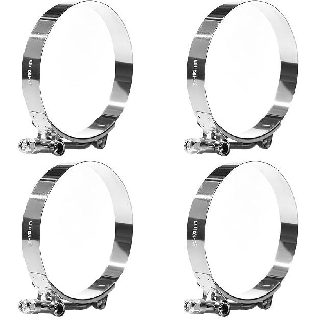 T Bolt Hose Clamp 2 1/2 Inch, MinerGuy Stainless Steel, Working Range 70Mm-78Mm For 2.5" Hose ID, Turbo Intake Intercooler Clamp, 4 Pack
