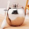 Silver Seasoning Jar,Pure Titanium With Lid and Spoon Spice Container Salt Organizer,Coffee Beans Storage Jar,Kitchen Tools