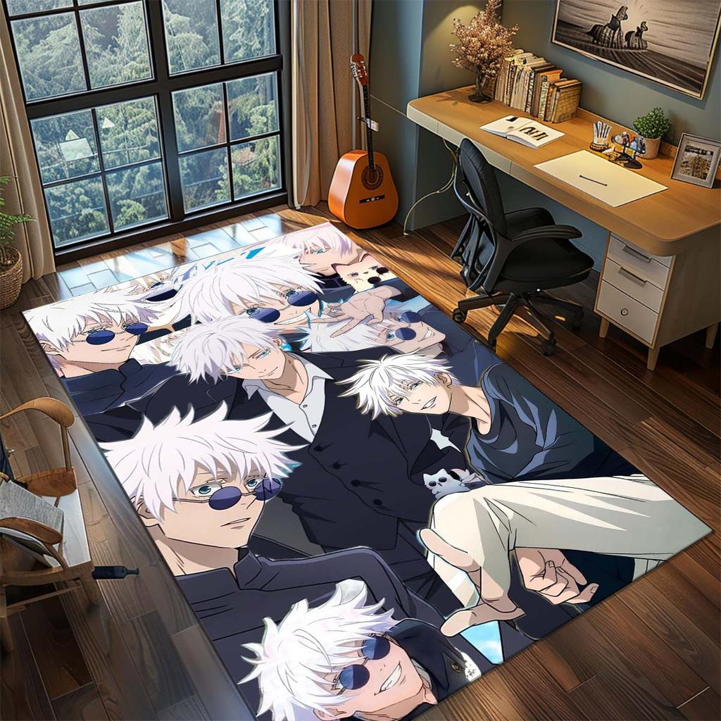 Jujutsu Kaisen Grafik Polyester Teppich Anime Teppich Rutschfest Wohnzimmer Schlafzimmer Boden Dekoration -QJY