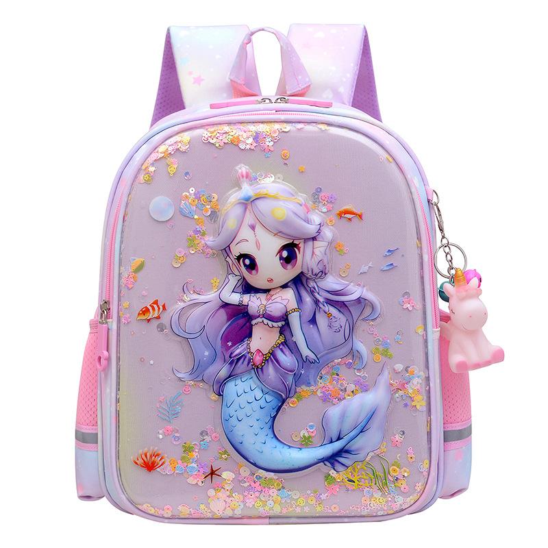 Cute kindergarten bag middle and large class backpack preschool girl children hard shell bag