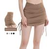 Spring and Summer Sexy Pleated Drawstring Slim Looking Irregular Lace-up Sports Yoga Latin Casual High Waist Culottes Shorts Women