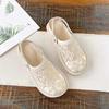 Baotou Sandalen Damen tragen vielseitige Sandalen draußen Sommer, ein Pedal flachsohlige Büroarbeit Halbschuhe beliebt einzelne Schuhe