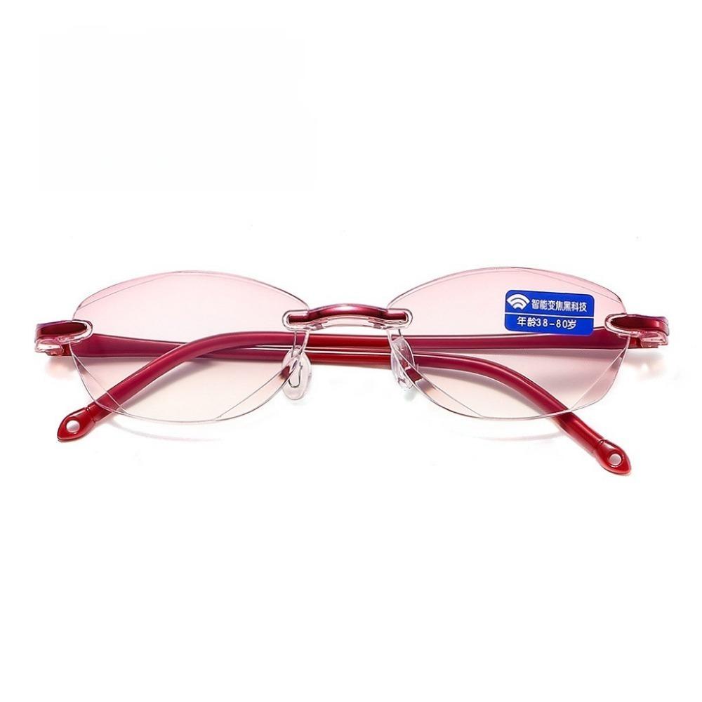 Womens Frameless Bifocal Reading Glasses Blue Light Blocking Diopter +1.0 to +4.0 Far and Near Vision