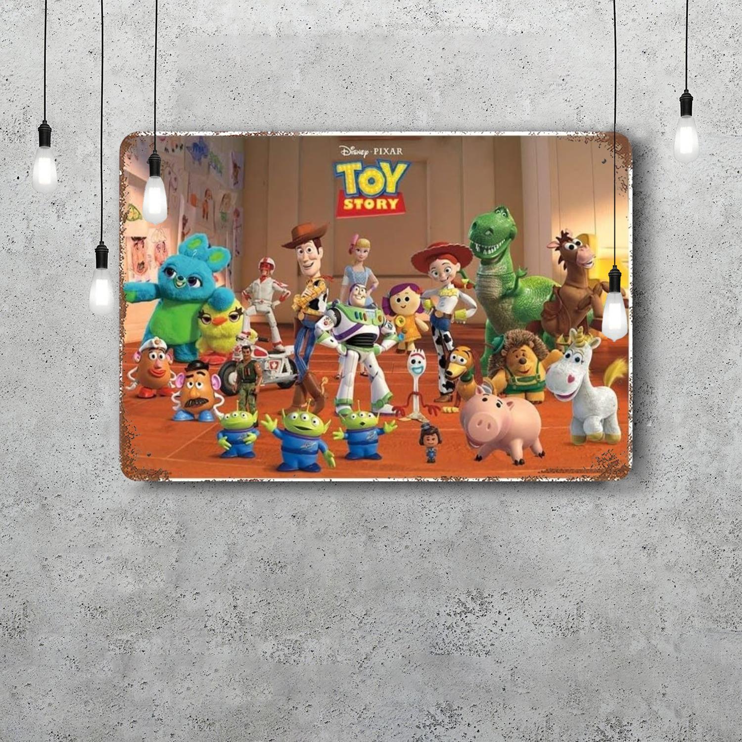 

MINISO Toy Story Винтажные Металлические Жестяные Таблички Постеры Декор Ретро Металлическая Табличка Настенный Декор для Гаража Бара 20x30cm（7.8x11.8inch）