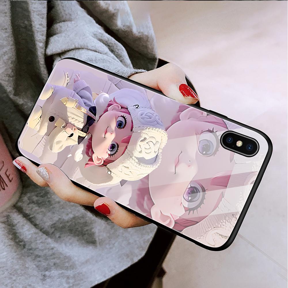 For OPPO A16 A16s A18 A38 A58 A78 A96 A98 Reno8T 10 Pro 12F Realme C30 C33 C63 C65 C67 Cute Cartoon Girl Shockproof Glossy Tempered Glass Phone Case
