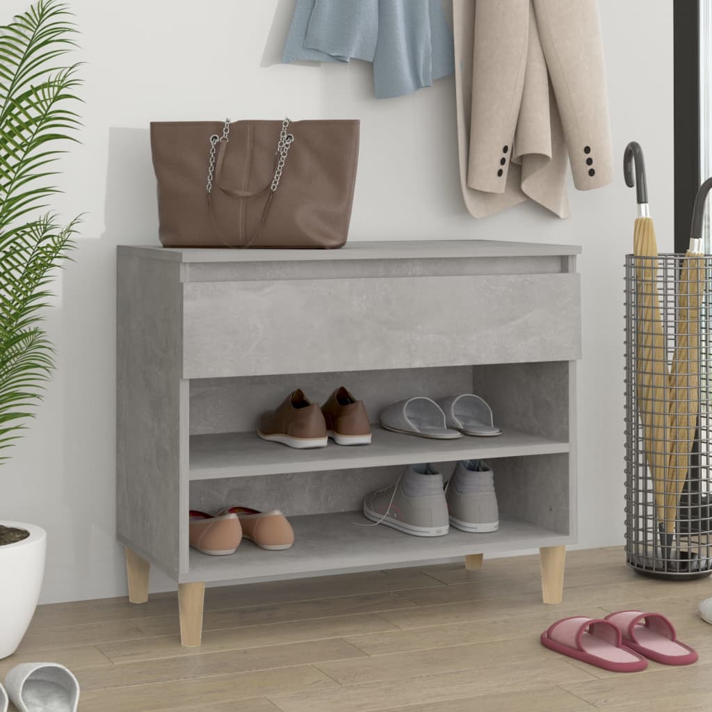 Shoe Rack Concrete Grey 70 x 36 x 60 cm Engineered Wood