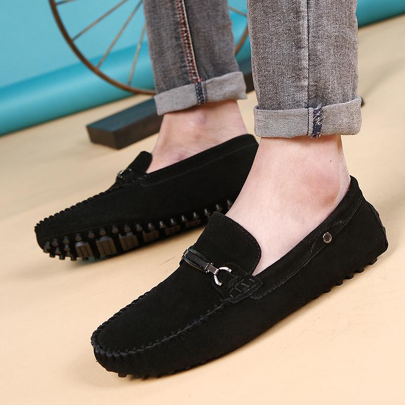 Large Size Live Broadcast Hot-selling Doudou Shoes Men's Leather Matte One-pedal Comfortable Soft-soled Lazy Shoes Trendy Men