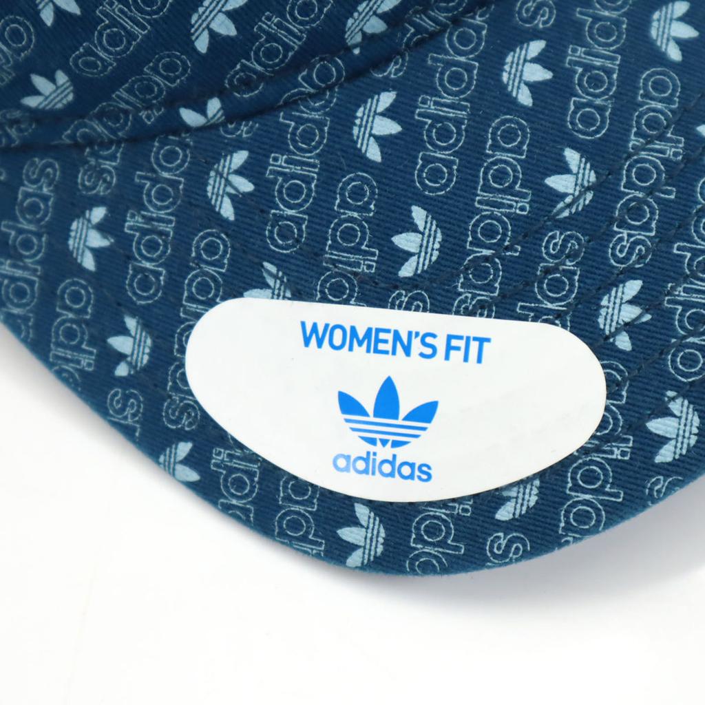 unused adidas Trefoil logo all-over pattern cap OSFW Navy Women Used