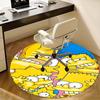 Simpsons Family Chair Mat - Round Carpet for Home Decor, Office, Living Room
