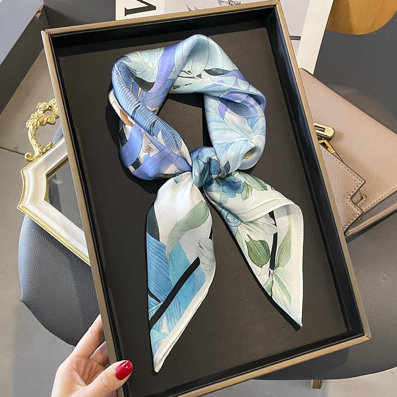 100% Natural Silk Square Scarf Women Neck Foulard High Quality Bandana Scarves Female Summer New Neckerchief Popular Shawl Wrap