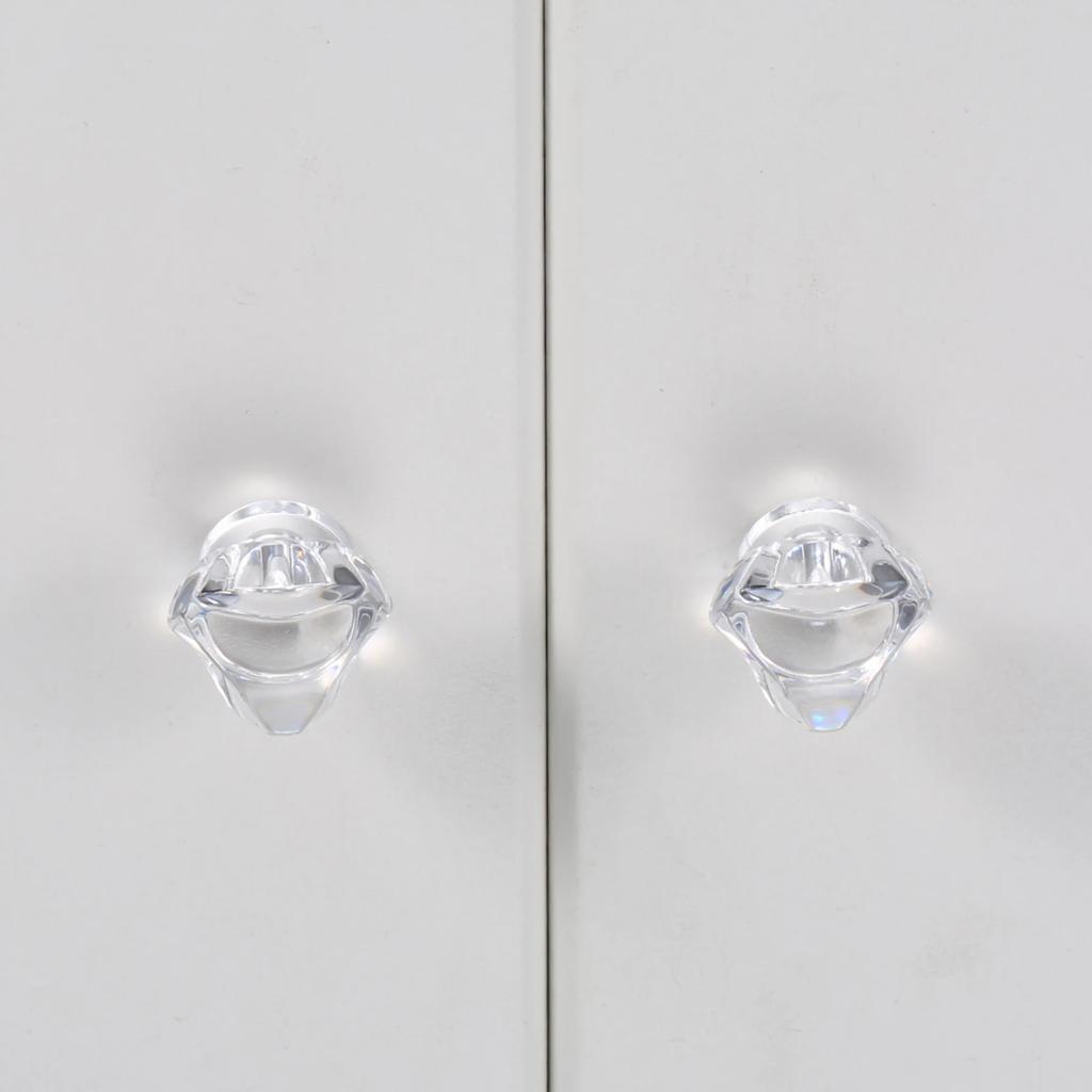 10sets Clear Acrylic Handle Knob + Transparent Screw Crystal Plastic Pull Triangular/Diamond/Spherical Decor Chest Dresser Box
