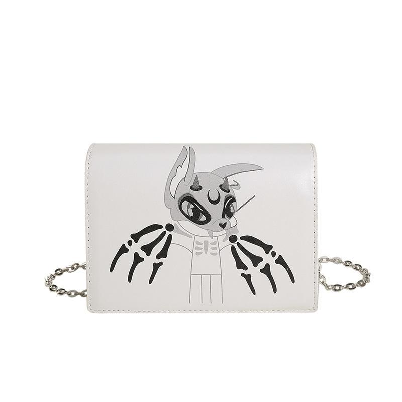 

Персонализированная сумка-конверт с черепом и цепочкой для женщин 2024 года, весенняя сумка Dark Girl Punk Wind, сумка через плечо