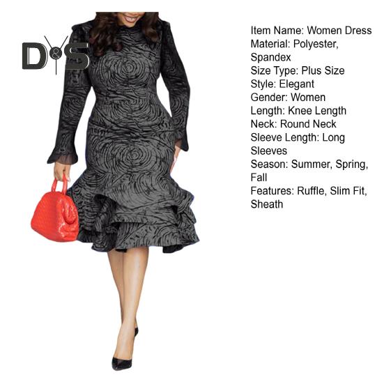 Женское платье с круглым вырезом — фото 13