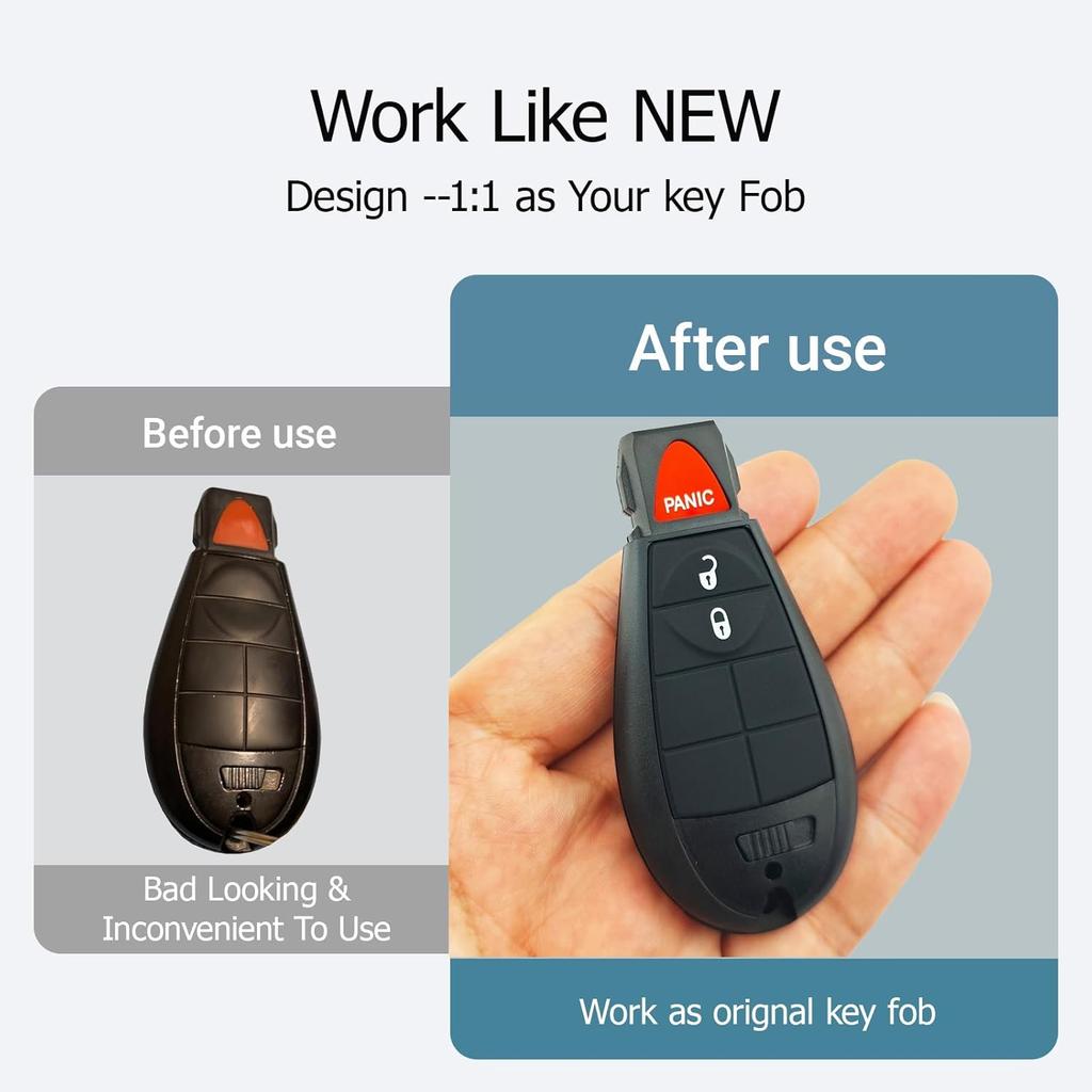 3 Button Replacement Key Fob Cover fit for Dodge Ram 1500 2500 3500 Truck Keyless Entry Key Fob Shell