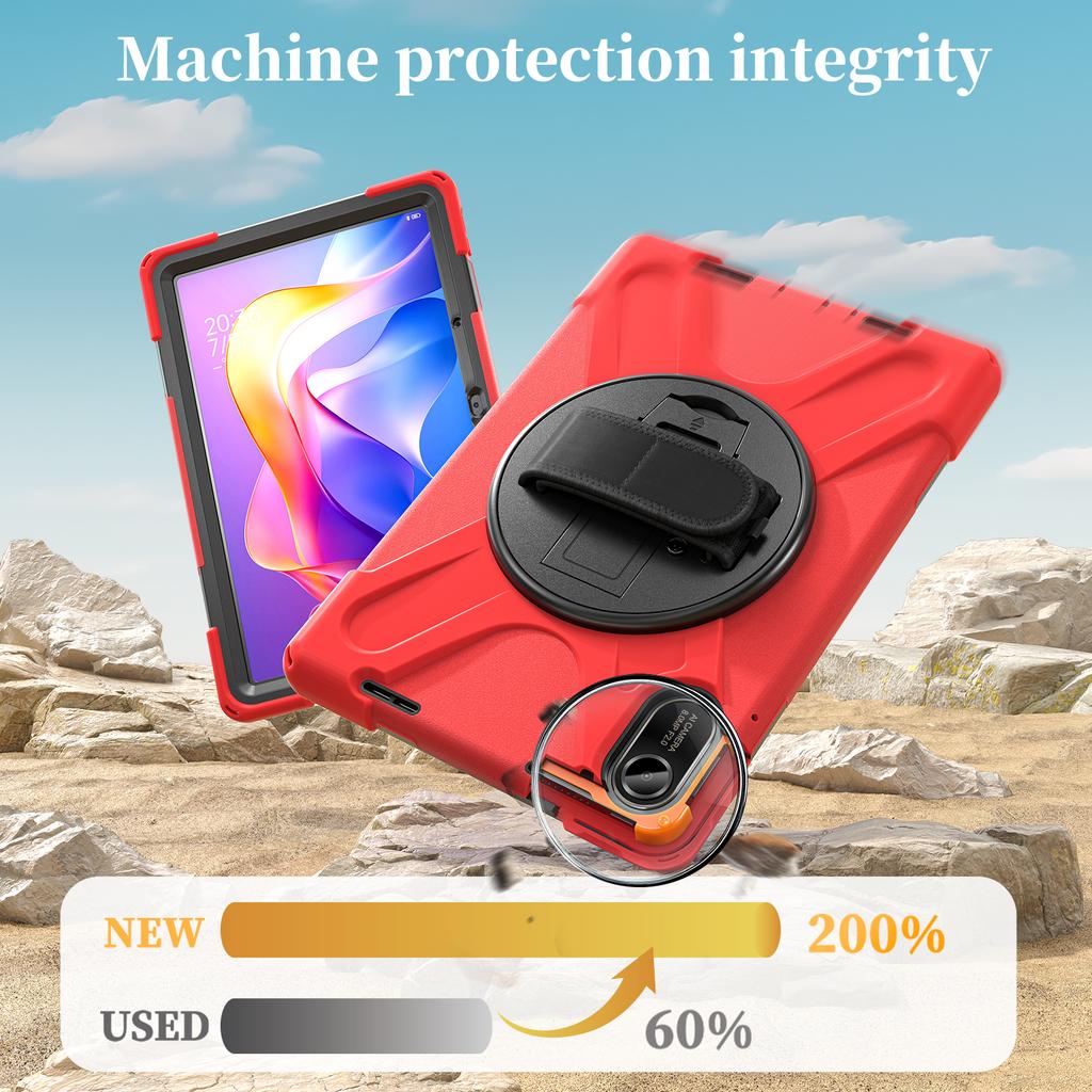 Panzer Hülle für Redmi Pad 2 11 Zoll Pad2 Modell 25040RP0AG Anti-Rutsch Hand Schulter Gurt Hybrid Abdeckung Stoßfest Capa