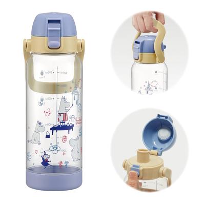 Drink Marker with Easy To See Drink Moomin Bottle, 1L, Handle, Amount, Plastic, Design, PDMK10-A